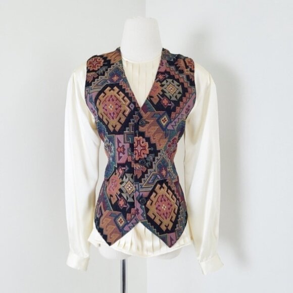 80s Christian Dior 100Silk Pleated Blouse Puff Lantern Sleeve Soft Silky - Picture 16 of 16